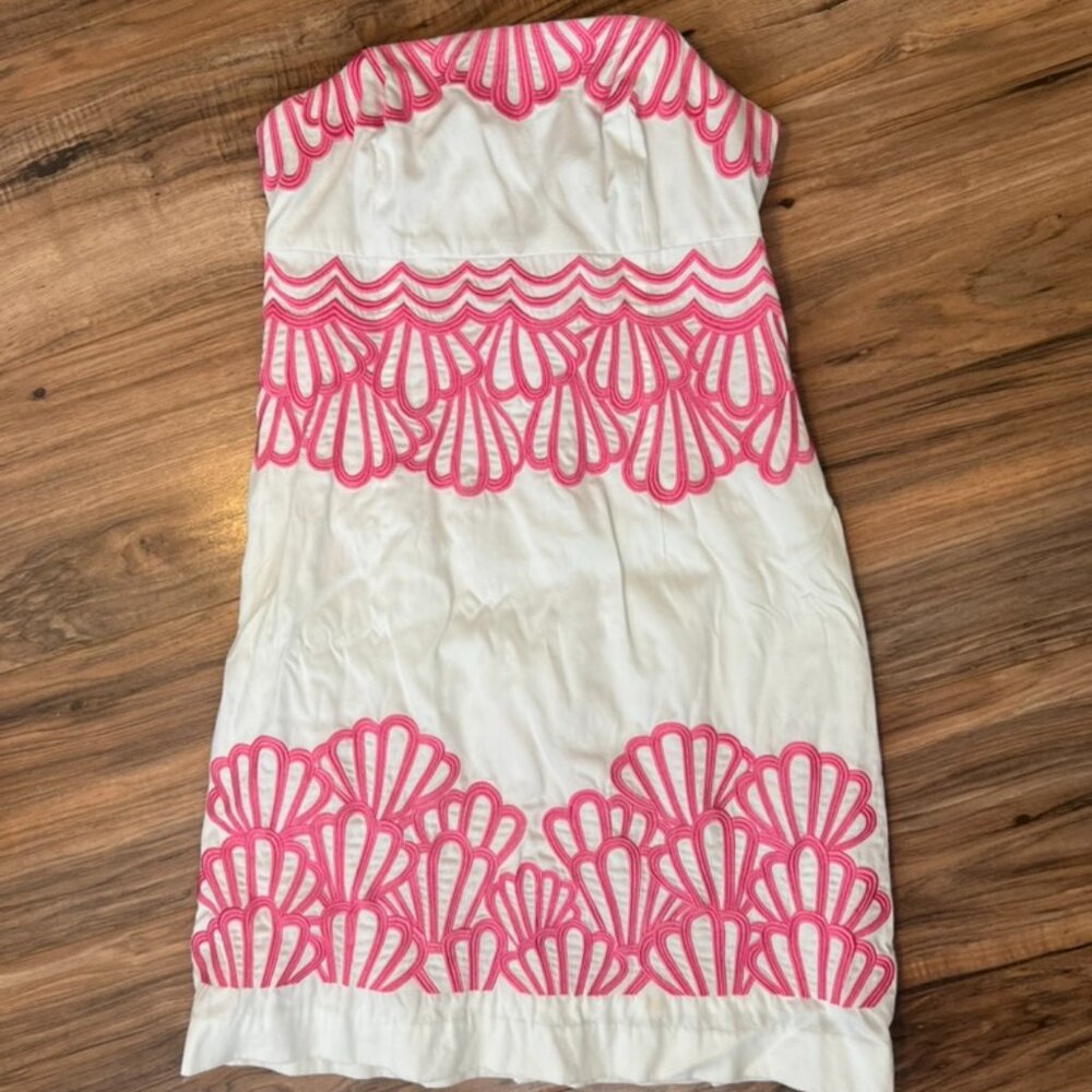 Lilly Pulitzer Bowen Dress in Why The Shell Not Embroidered Dress Size 0